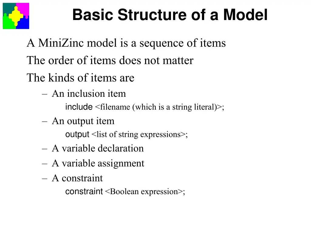 basic structure of a model