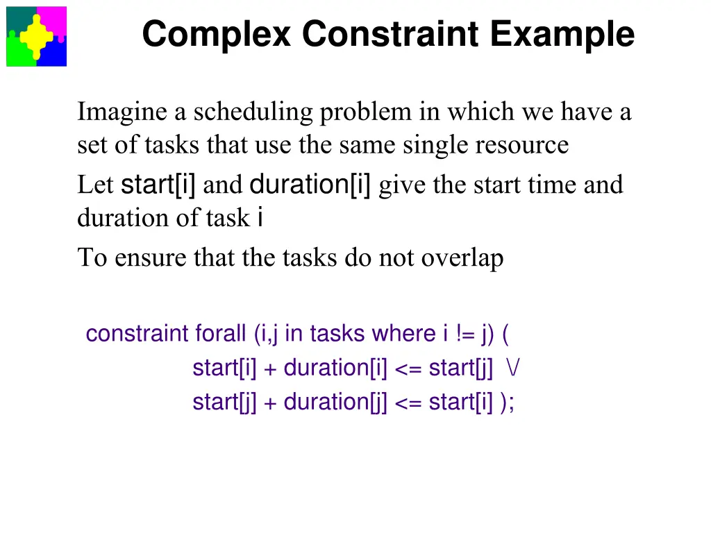 complex constraint example