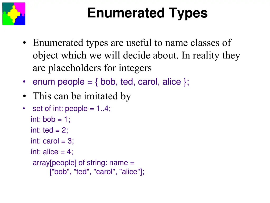 enumerated types