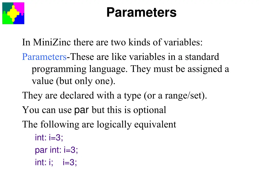 parameters