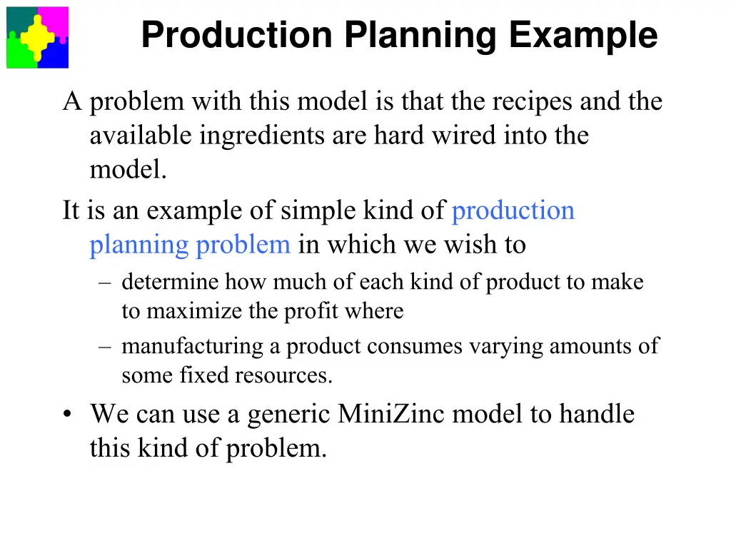 production planning example