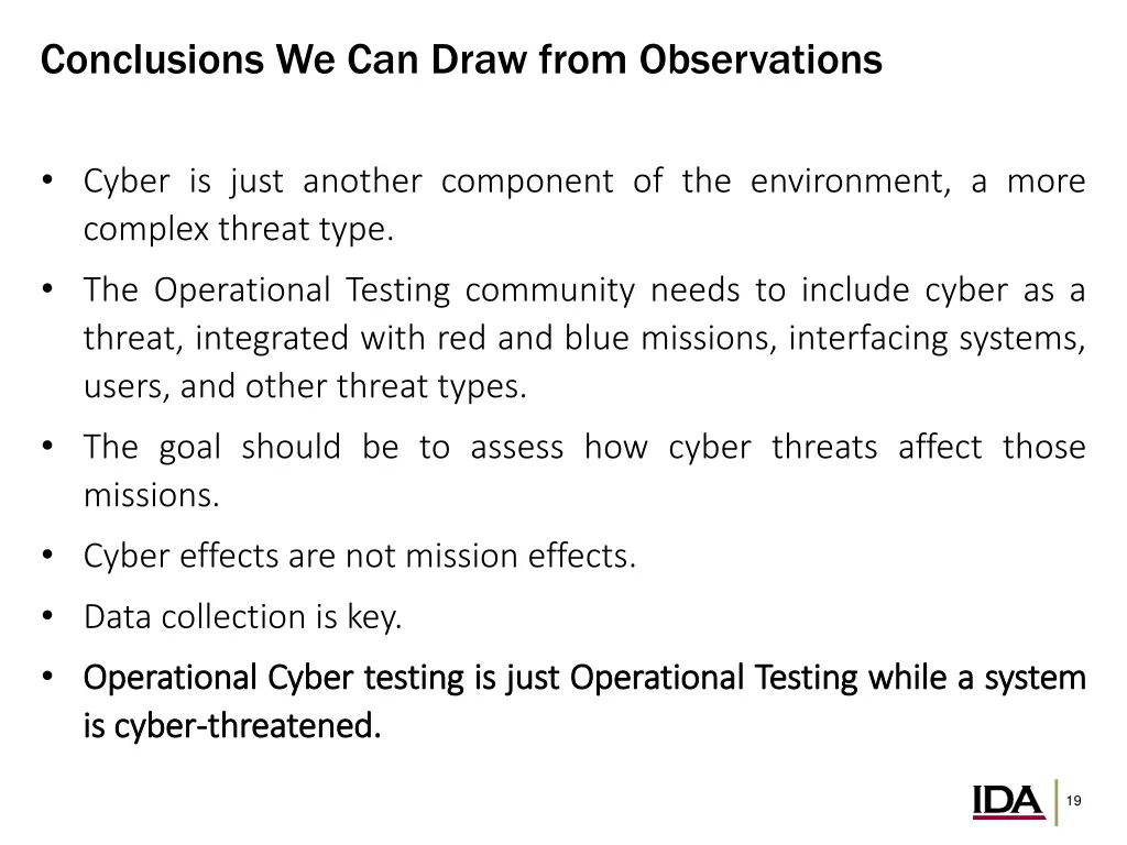 conclusions we can draw from observations