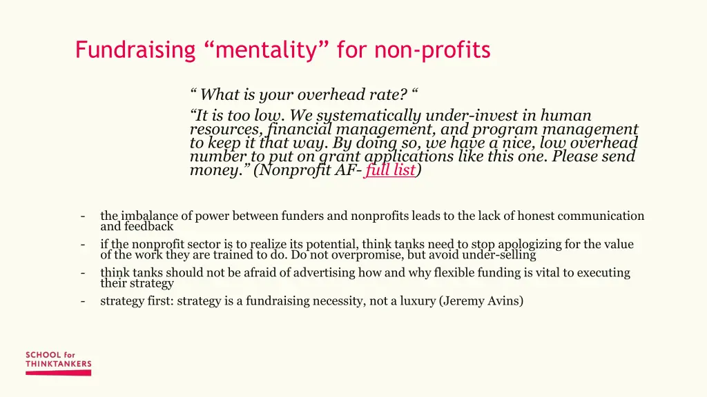 fundraising mentality for non profits