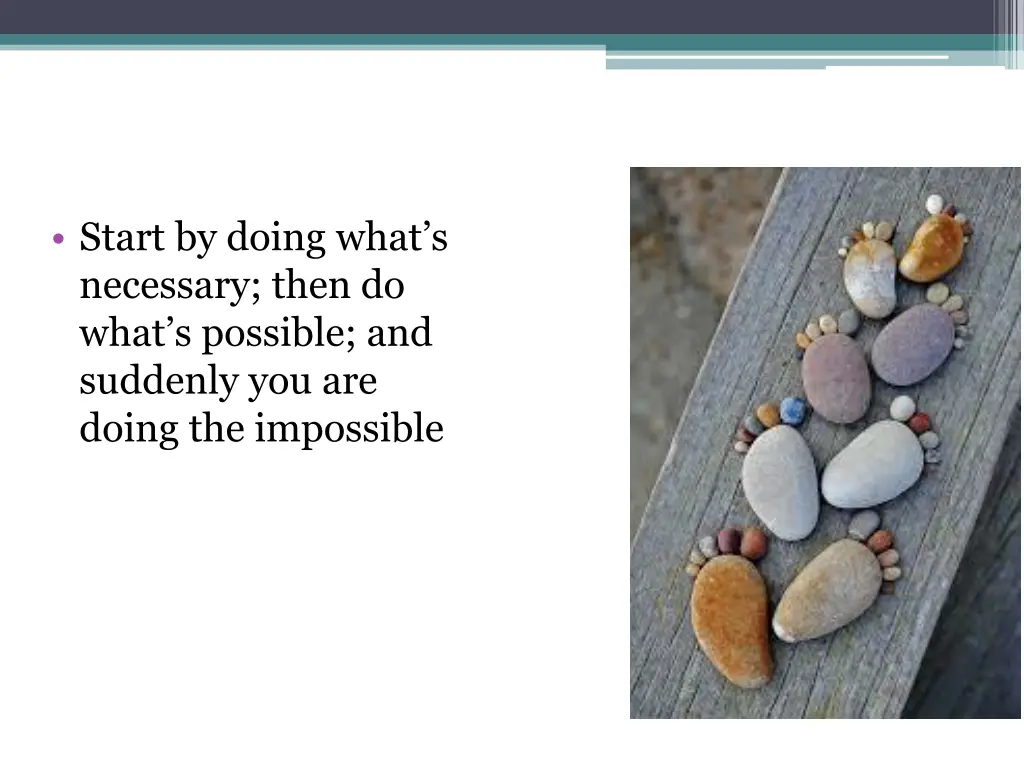 start by doing what s necessary then do what