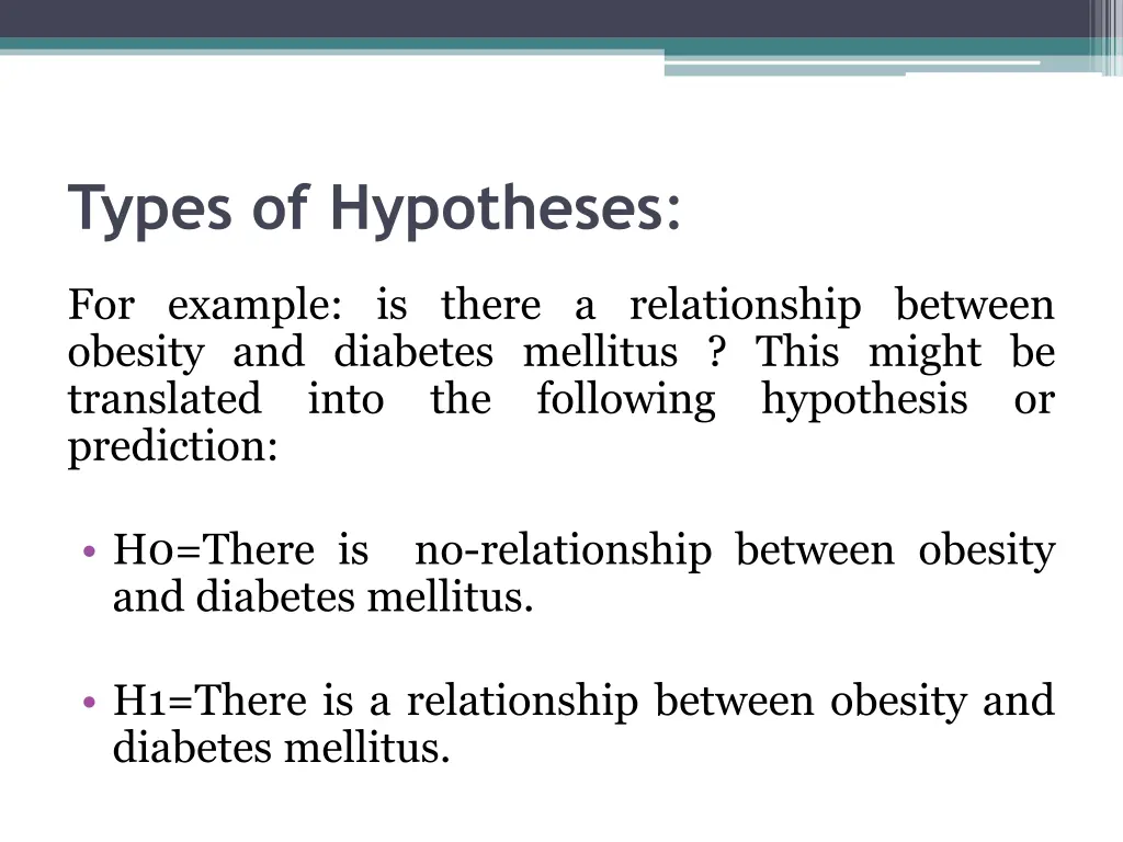 types of hypotheses