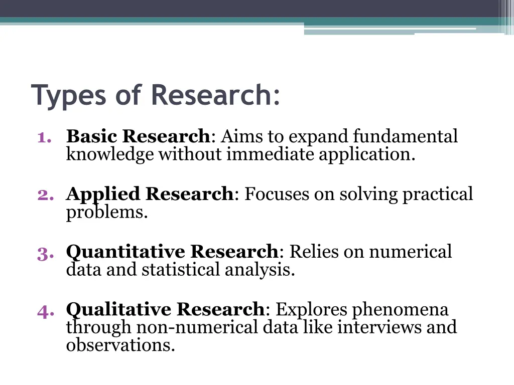 types of research