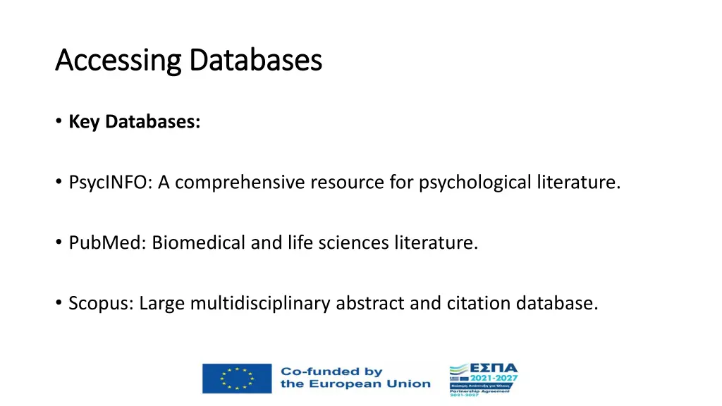 accessing databases accessing databases