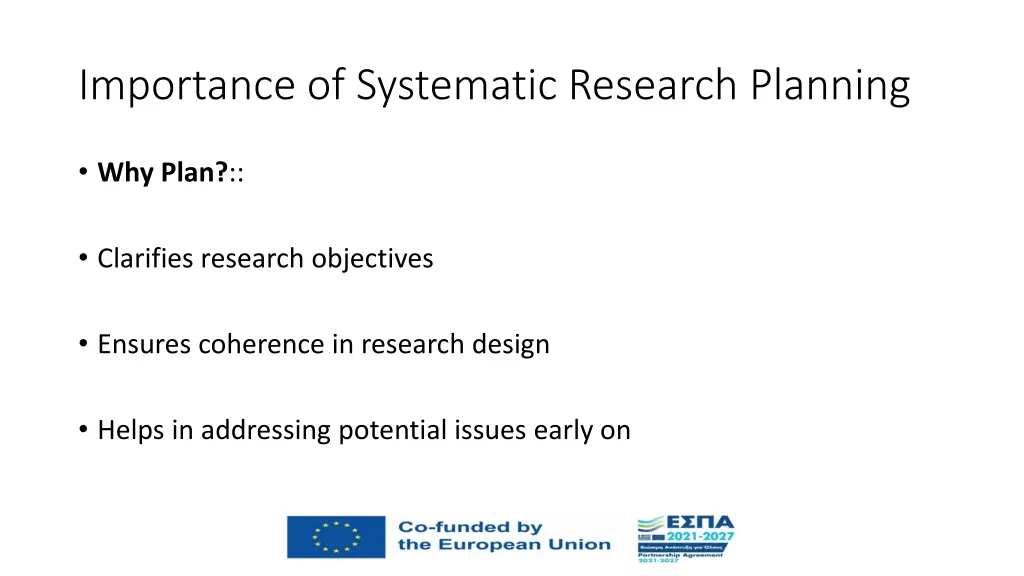 importance of systematic research planning