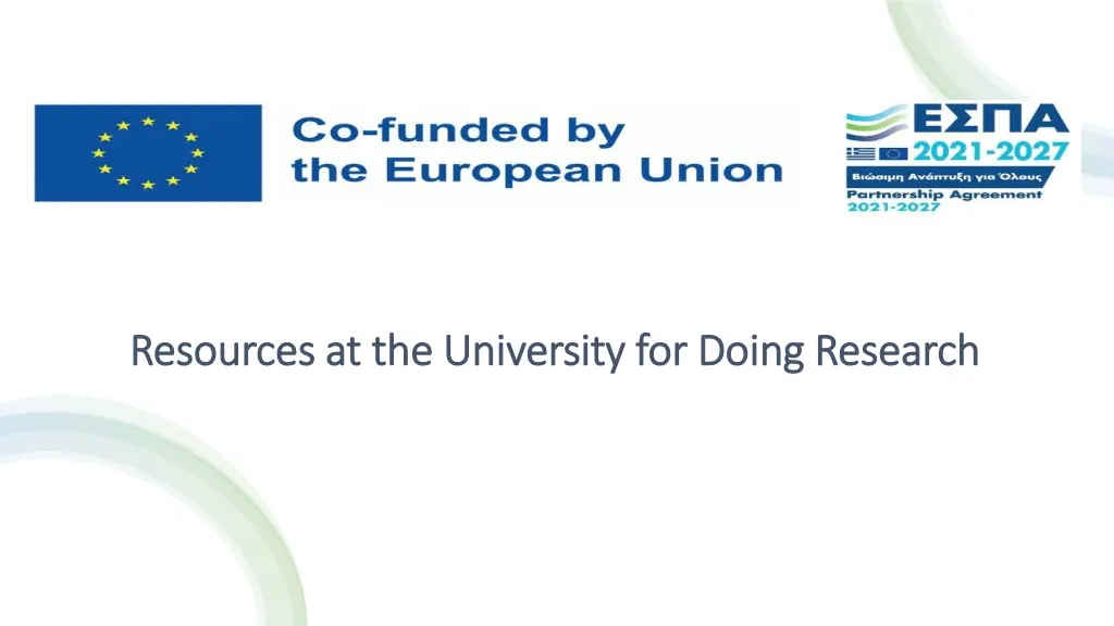resources at the university for doing research