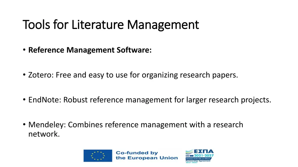 tools for literature management tools