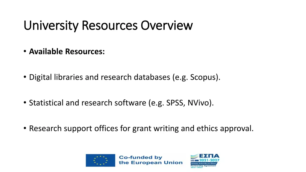 university resources overview university
