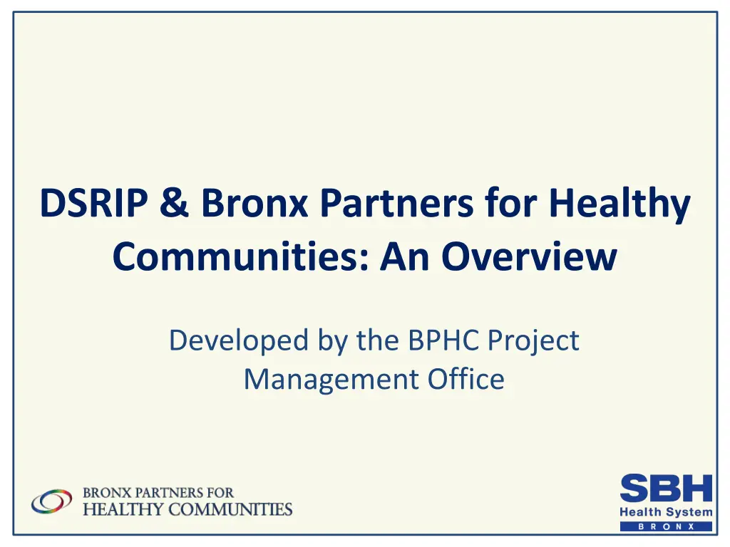 dsrip bronx partners for healthy communities