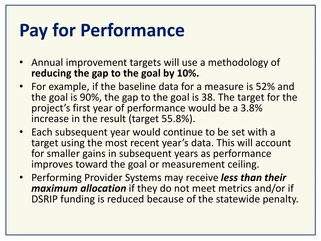 pay for performance