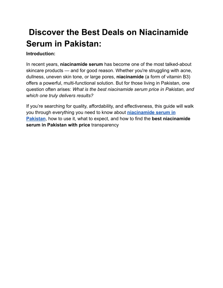 discover the best deals on niacinamide serum