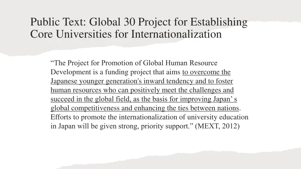 public text global 30 project for establishing