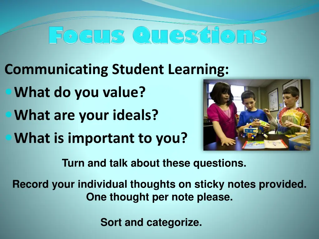 communicating student learning what do you value