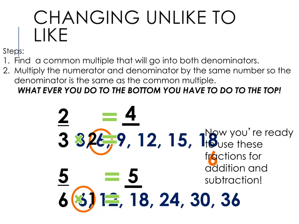 changing unlike to like