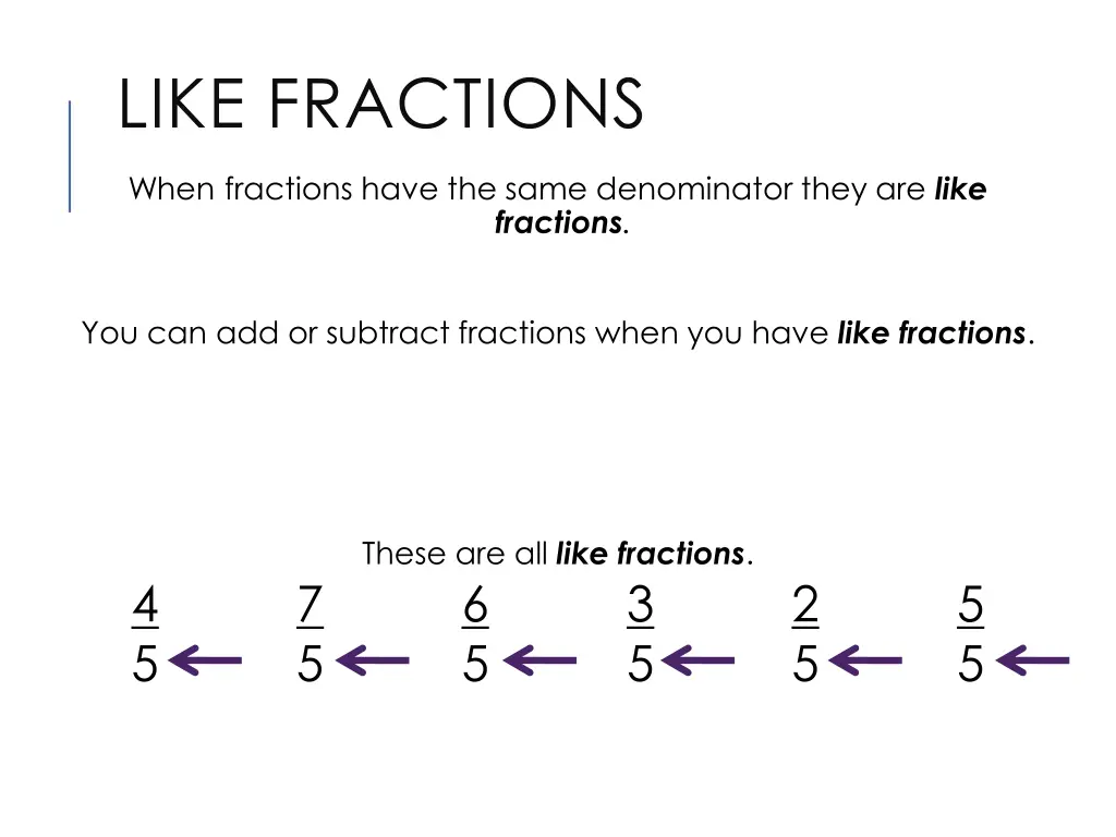 like fractions