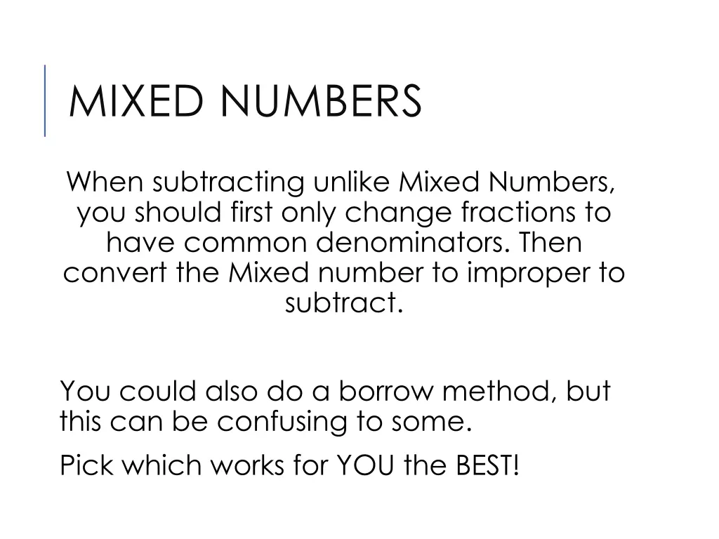 mixed numbers 1
