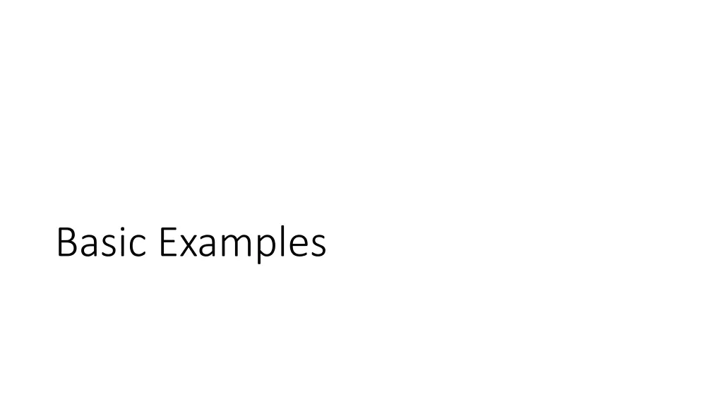 basic examples