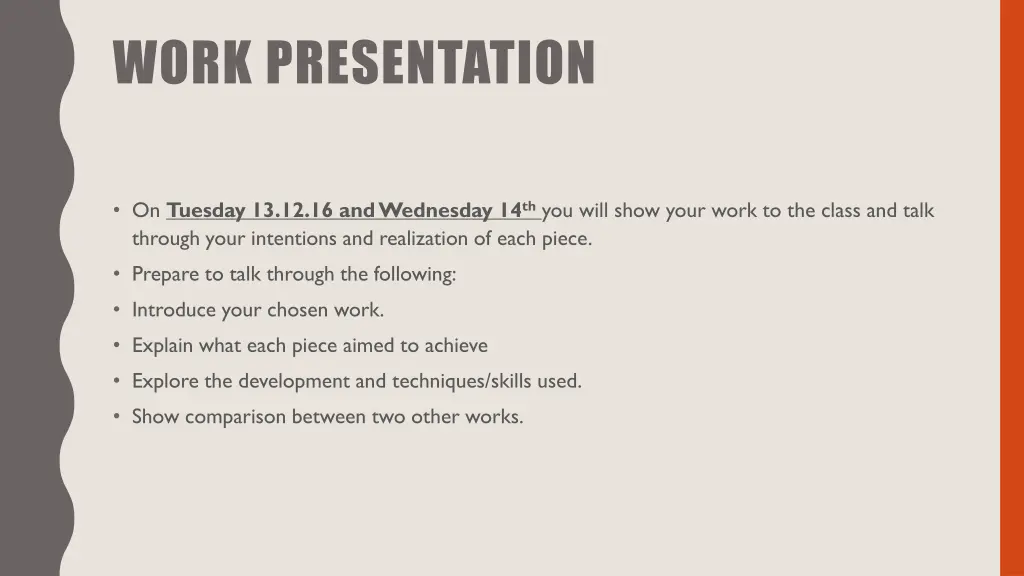 work presentation