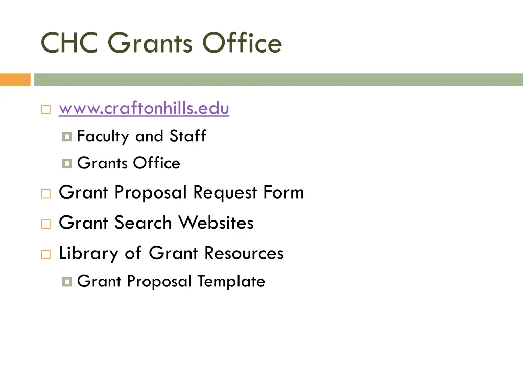 chc grants office