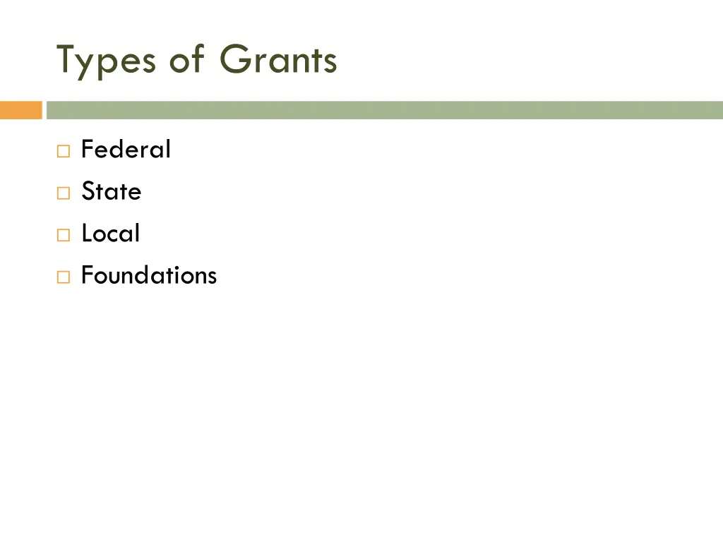 types of grants