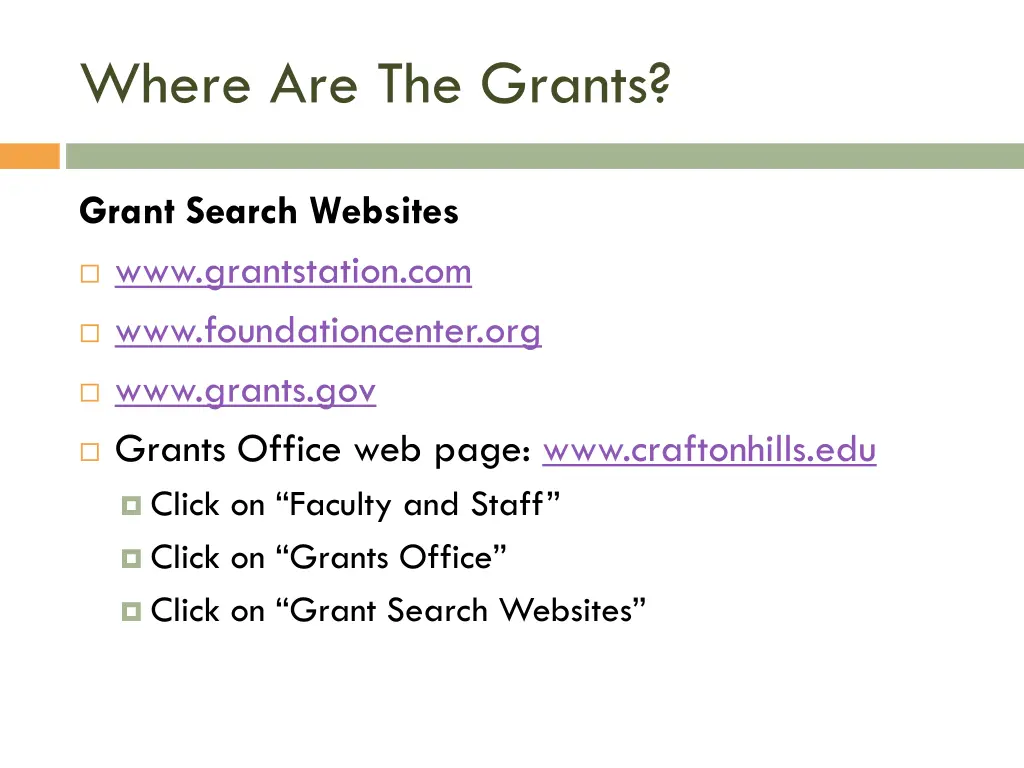 where are the grants