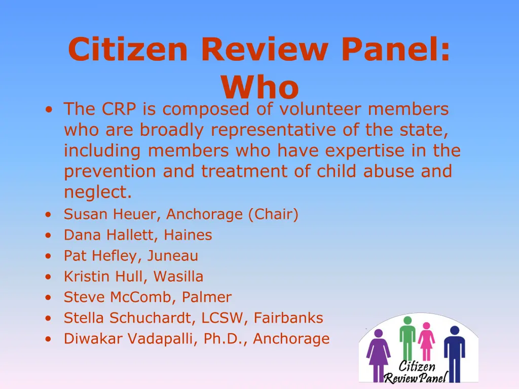 citizen review panel who the crp is composed