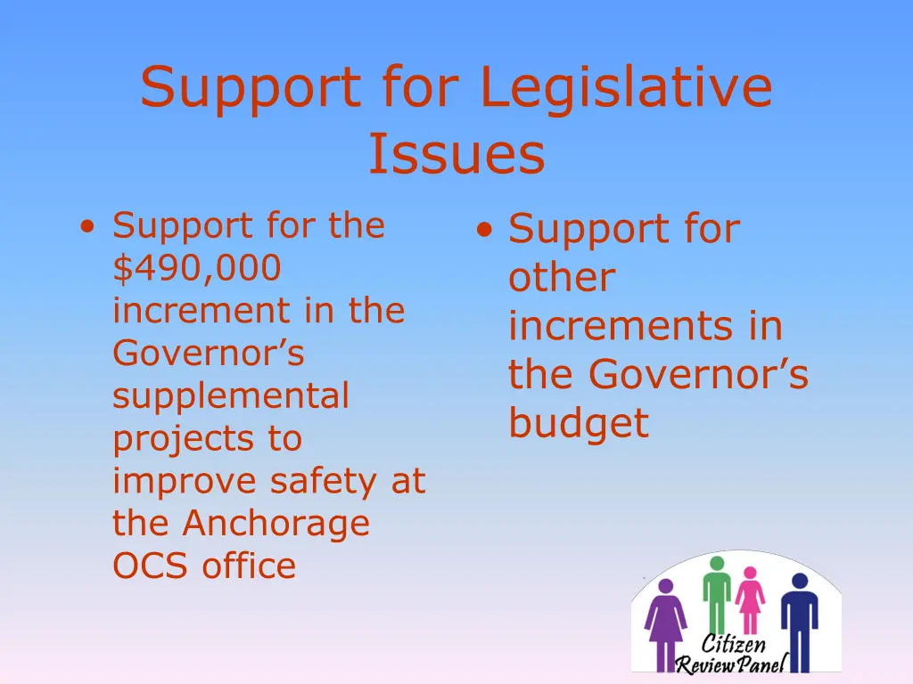 support for legislative issues support