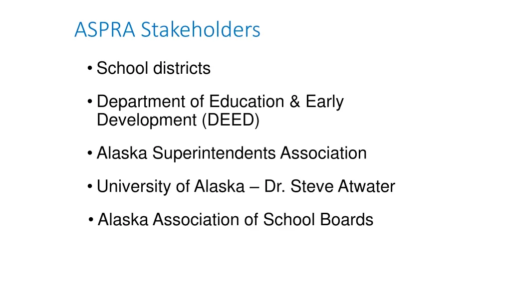 aspra stakeholders