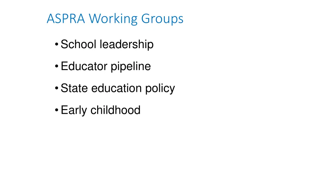 aspra working groups
