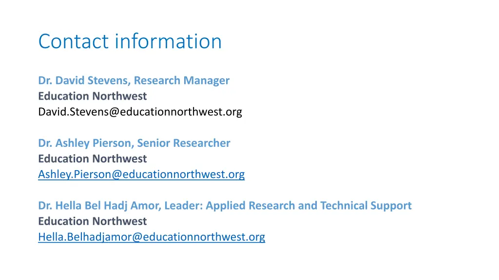 contact information