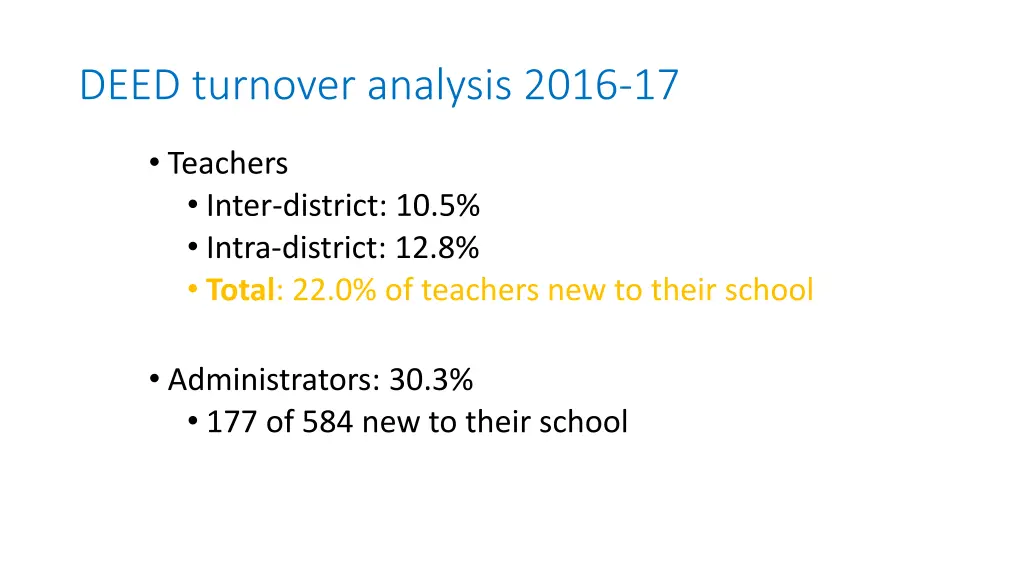 deed turnover analysis 2016 17