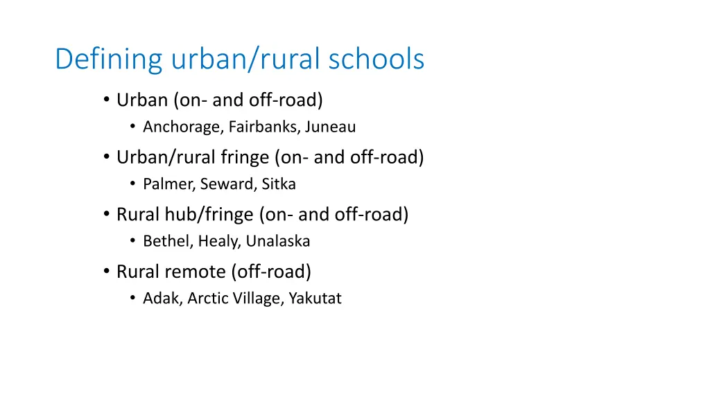 defining urban rural schools