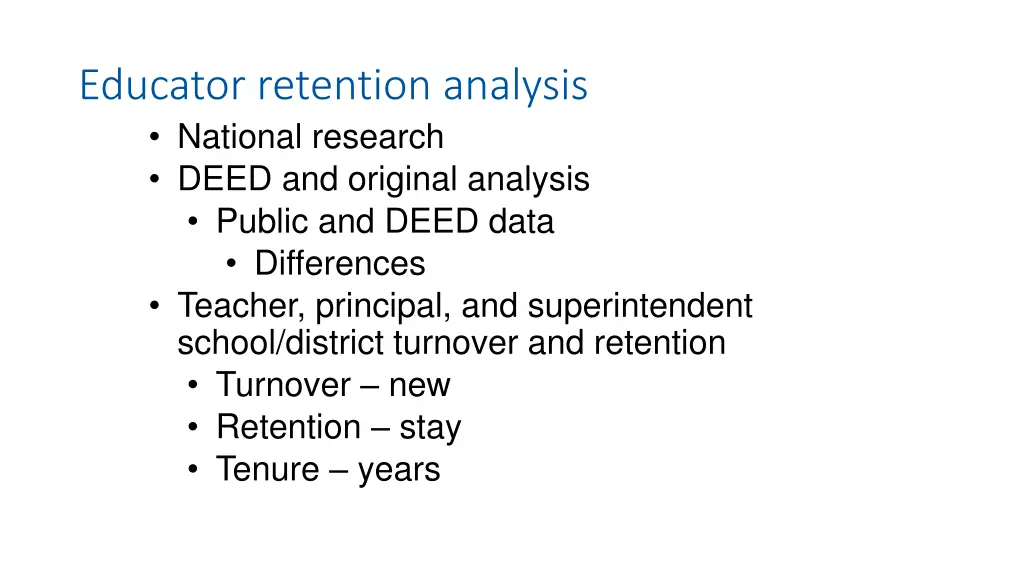 educator retention analysis national research