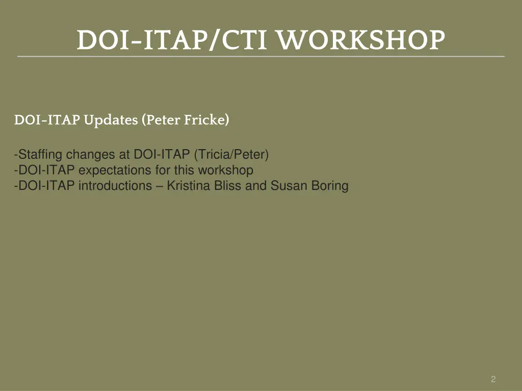 doi itap cti workshop 1