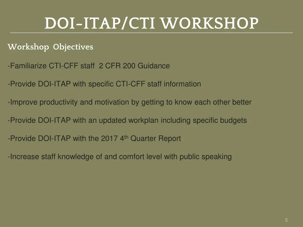 doi itap cti workshop 4