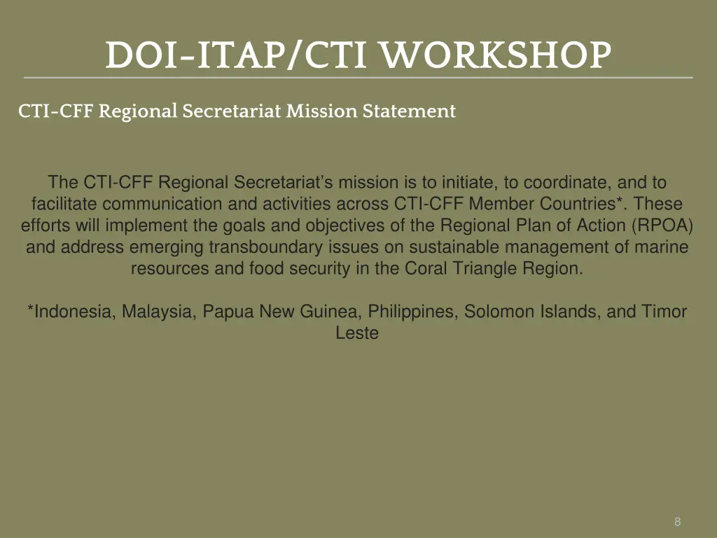 doi itap cti workshop 7