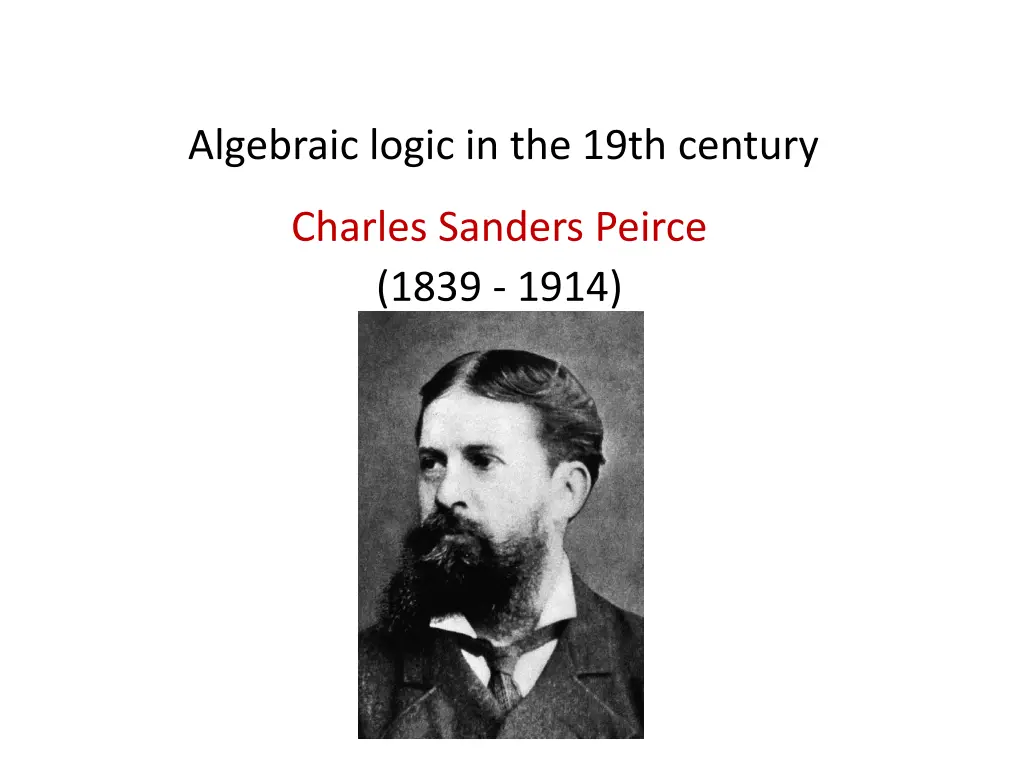 algebraic logic in the 19th century