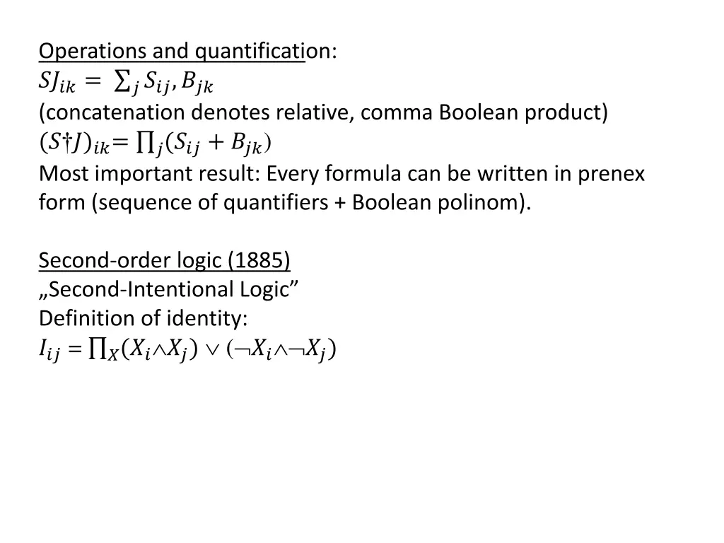 operations and quantification concatenation