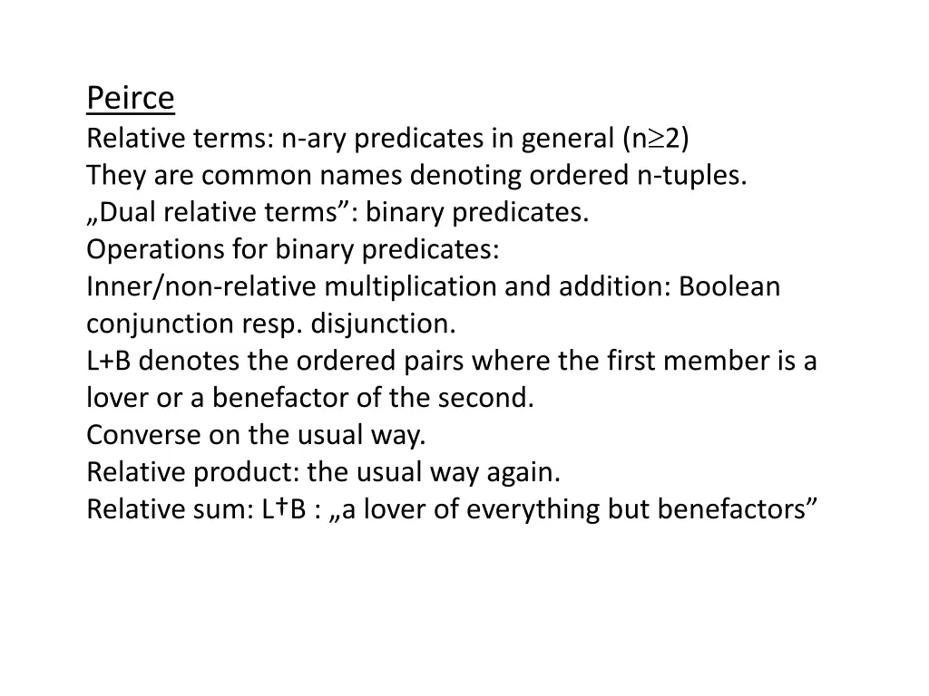 peirce relative terms n ary predicates in general