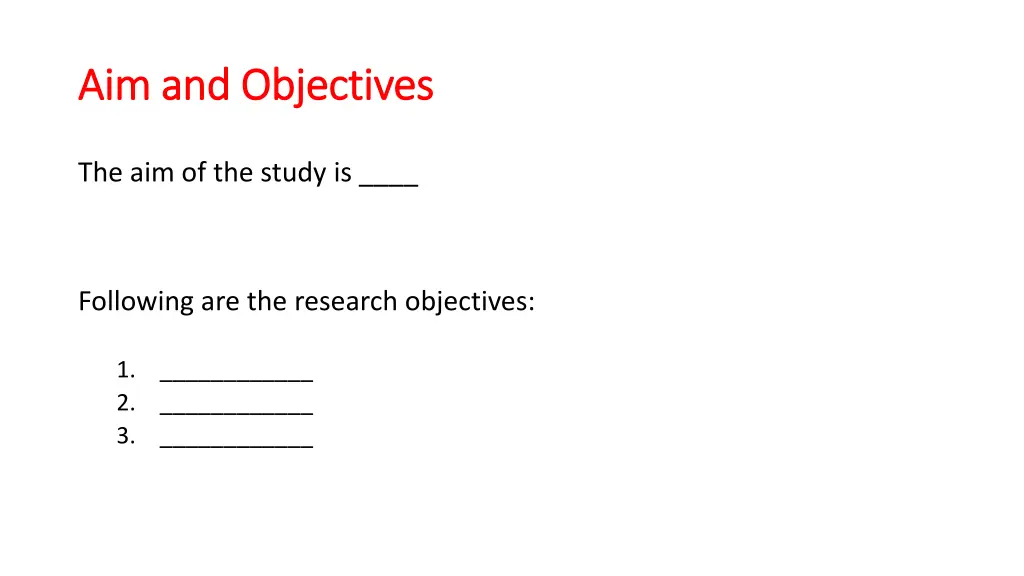 aim and objectives aim and objectives