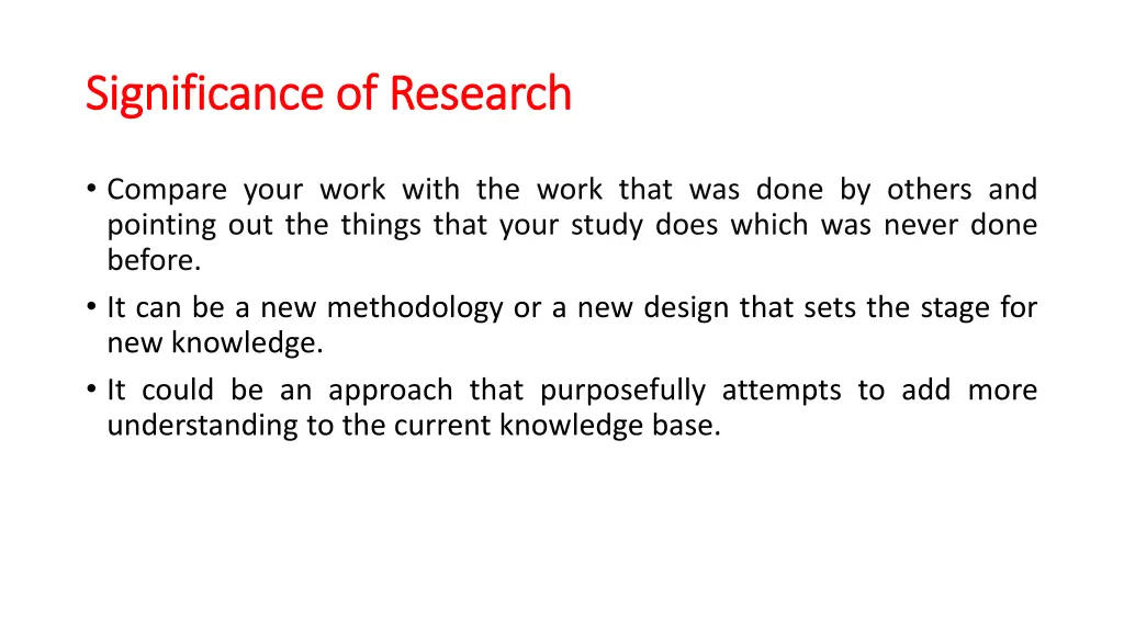 significance of research significance of research