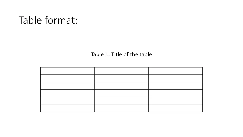 table format