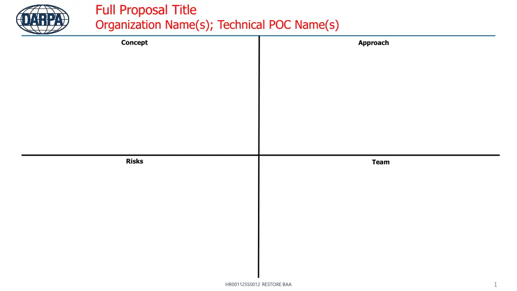 full proposal title organization name s technical