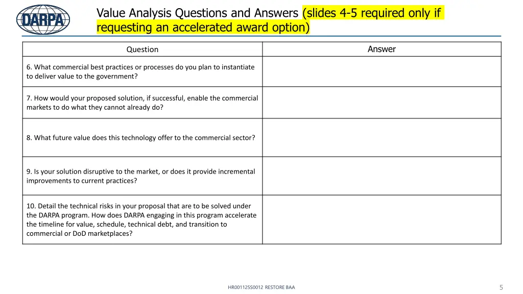 value analysis questions and answers slides 1