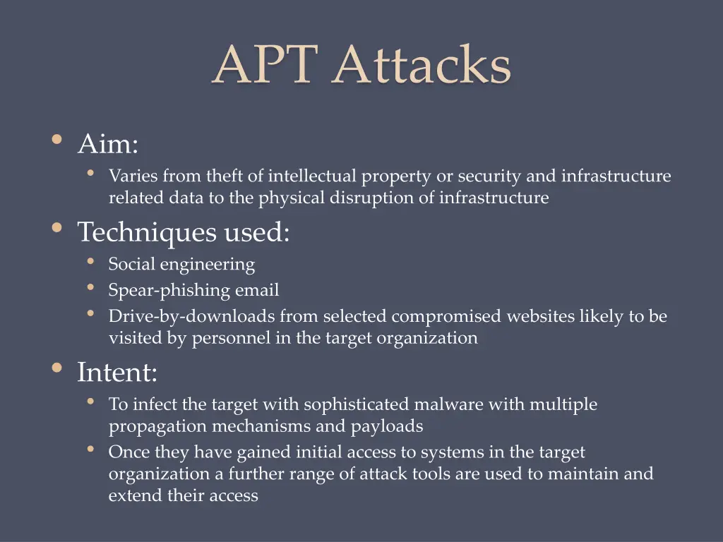 apt attacks