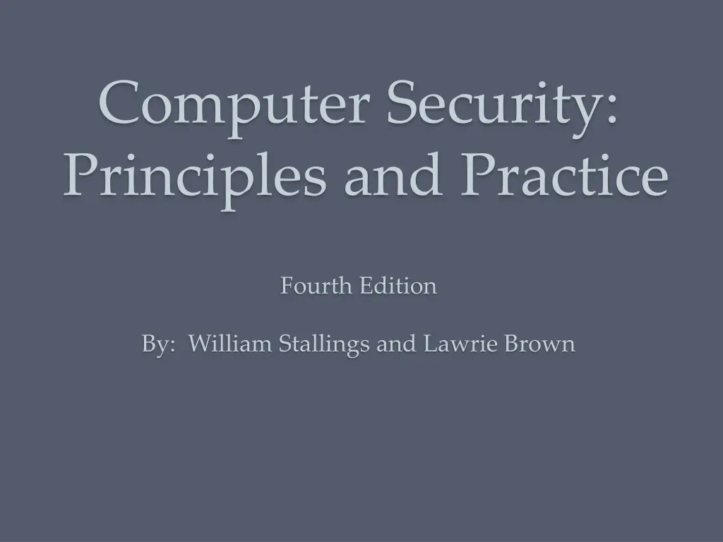 computer security principles and practice
