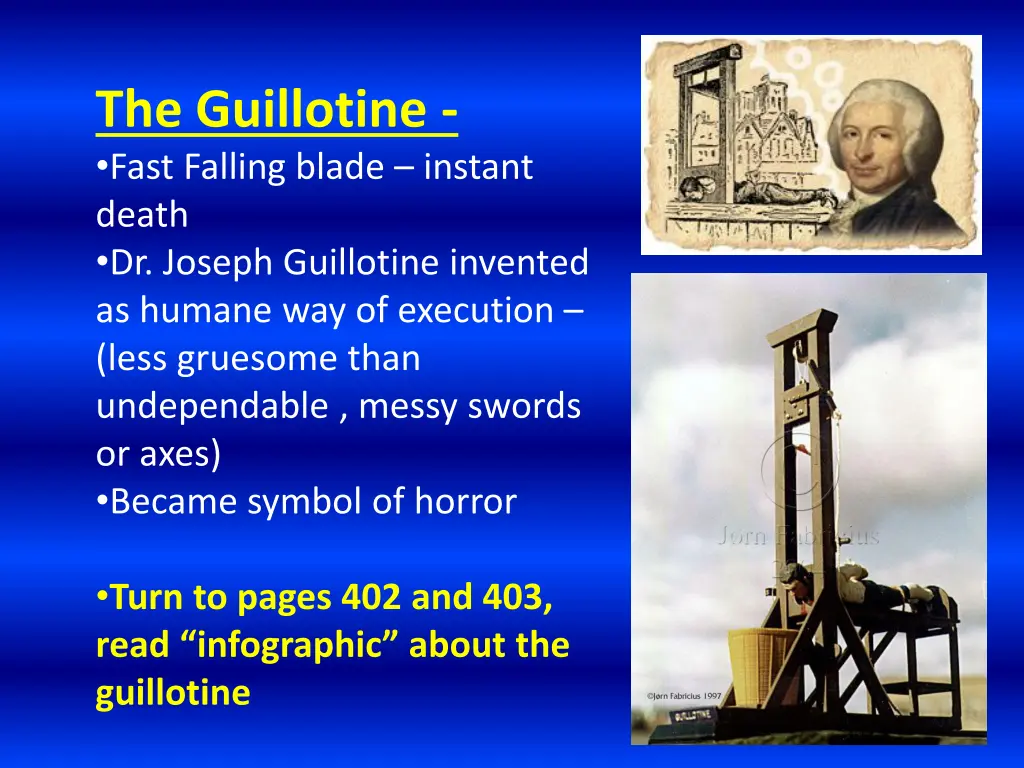 the guillotine fast falling blade instant death